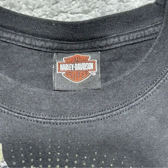 Harley Davidson Shirt Mens Large Crewneck Shamrock Tee Lucky Skull Patricks Day - Picture 2 of 3